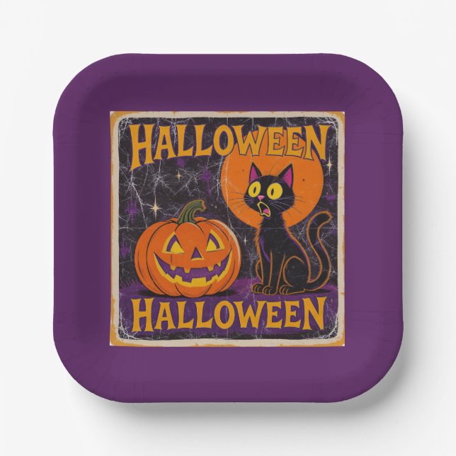 Assiettes En Carton Réplique "Scaredy Cat" vers 1950 (Recto)