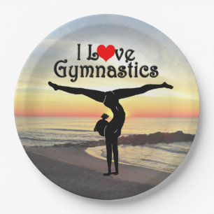 ASSIETTES EN CARTON RÉPONSE J'ADORE LES PLAQUES DE PAPIER GYMNASTICS