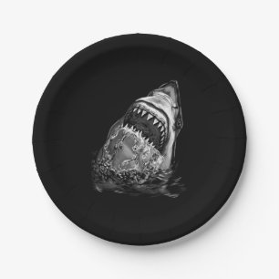 Assiettes En Carton Requin effrayant
