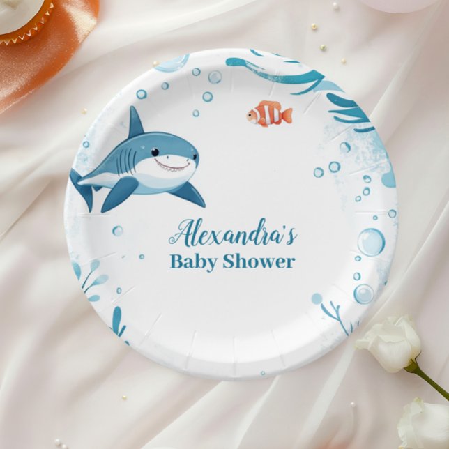 Assiettes En Carton Requin sous l'océan marin Animaux (Créateur téléchargé)