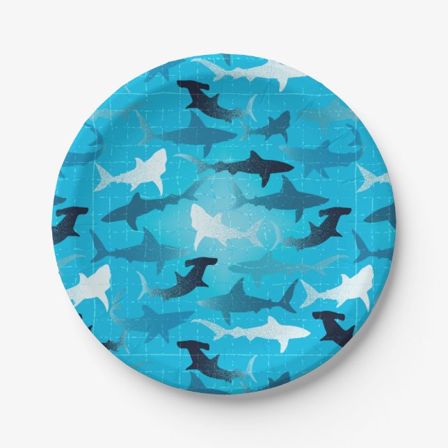 Assiettes En Carton requins ! (Devant)