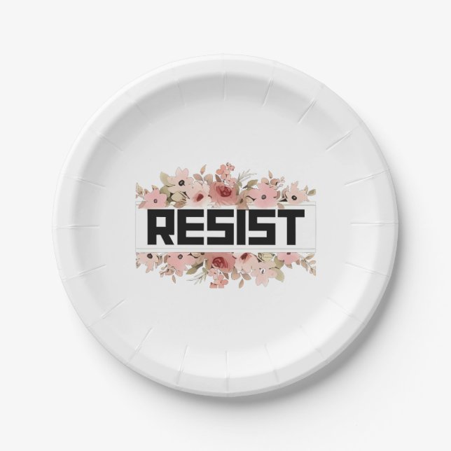 Assiettes En Carton RÉSISTER À La Manifestation politique anti-Trump (Devant)