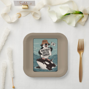 Assiettes En Carton Résister à l'activisme des manchots Vintage Protes