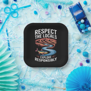 Assiettes En Carton Respectez les locaux Poisson Océan Sauvegarder la 