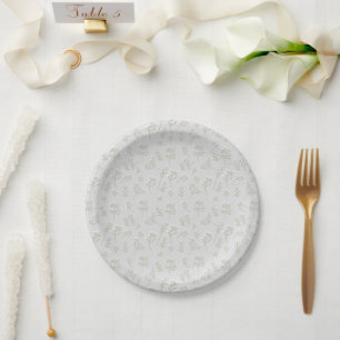 Assiettes En Carton Respiration de bébé Fleur d'eau blanche Gypsophila