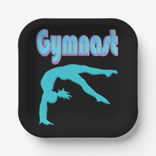 Assiettes En Carton Ressort de gymnastique Départ Turquoise