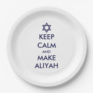 Assiettes En Carton Restez Calme Et Faites De L'Aliyah