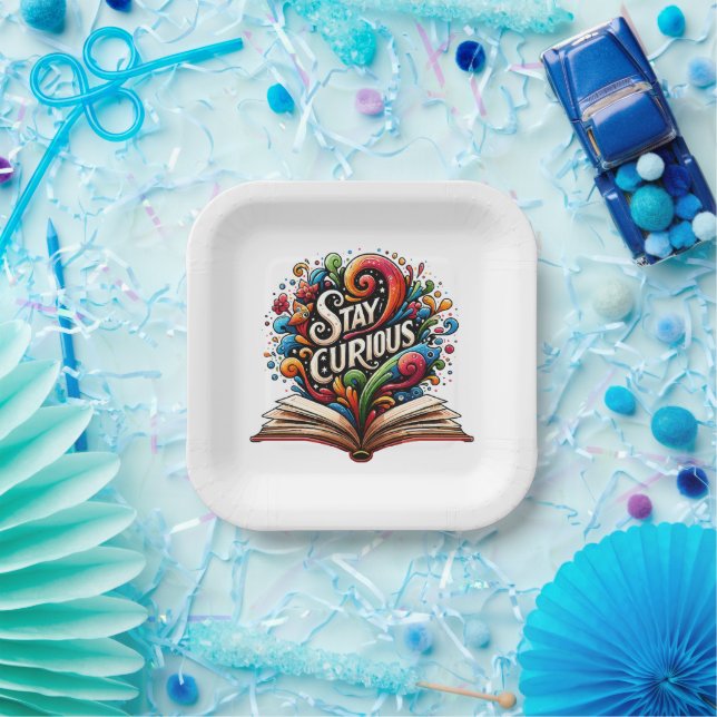 Assiettes En Carton Restez curieux (Fête)