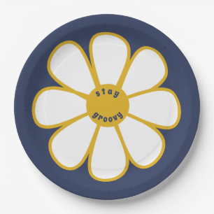 Assiettes En Carton Restez Super Cute Retro Daisy Plaques de papier à 