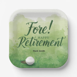 Assiettes En Carton Retraite de golf avec balle sur le green