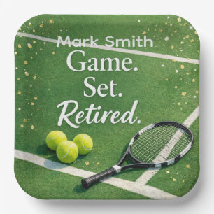Assiettes En Carton Retraite de tennis avec raquette et balle