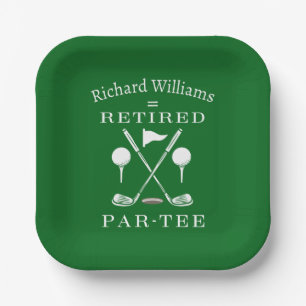 Assiettes En Carton Retraite Golf Moderne Emblem Golf Clubs Retraités