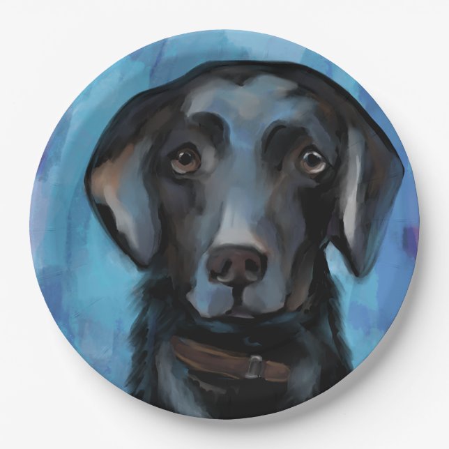 Assiettes En Carton Retriever du Labrador  (Devant)