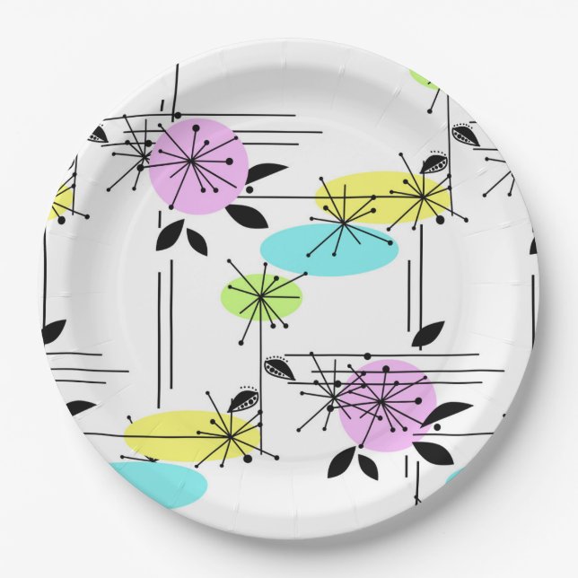 Assiettes En Carton Retro. (Devant)