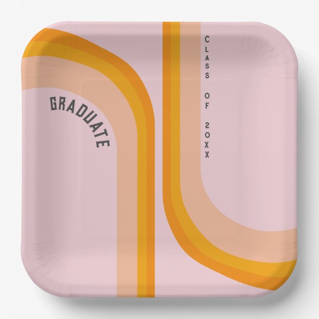Assiettes En Carton Retro Arc Arc Arc Arc Photo Graduation (Recto)