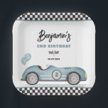 Assiettes En Carton Retro Blue Race Car Two Fast Boy 2e anniversaire<br><div class="desc">Célébrez la journée spéciale de votre petit speedster avec nos charmantes plaques en papier, conçues exclusivement pour les fêtes d'anniversaire des garçons. Ces serviettes accrocheuses allient le charme vintage et le fantaisie ludique, avec une voiture de course rétro magnifiquement illustrée dans une couleur sereine de bleu poussiéreux, accentuée par des...</div>