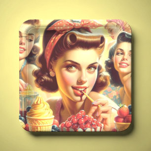 Assiettes En Carton Retro Candy Girls
