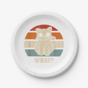 Assiettes En Carton Rétro Ce Chat Couteau Meow Kitty Funny Chats Maman