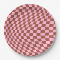 Retro Check Motif Rose et tableau de bord Brown