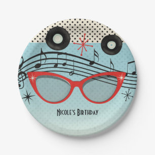 Assiettes En Carton Rétro coutume vintage de fête d'anniversaire