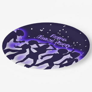 Assiettes En Carton Retro Dance Party Purple
