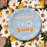 Assiettes En Carton Retro Deux garçons Super 2e anniversaire<br><div class="desc">Célébrez dans le style avec ces assiettes de papier tendance 2ème anniversaire. Le design est facile à personnaliser avec votre propre libellé et votre famille et vos amis seront ravis de voir ces fabuleuses assiettes de fête. Les éléments correspondants se trouvent dans la collection.</div>