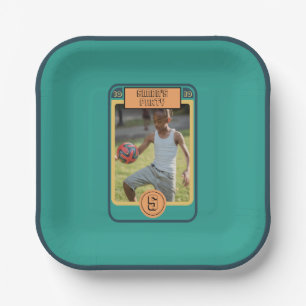 Assiettes En Carton Retro Football Card inspiré Boy Party