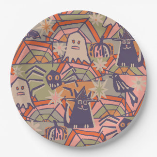 Assiettes En Carton Retro Halloween