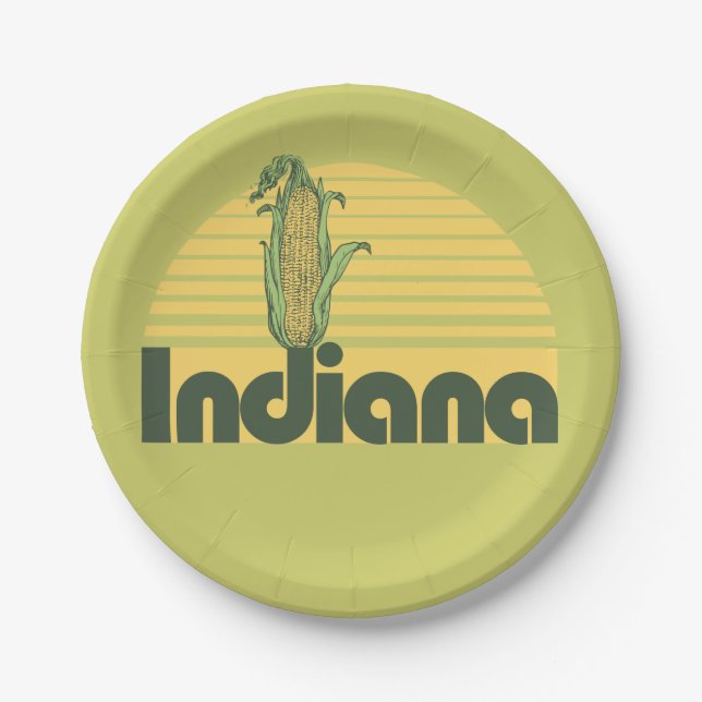 Assiettes En Carton Retro Indiana (Devant)