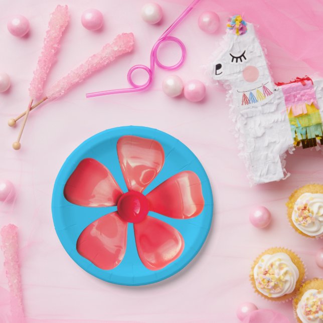 Assiettes En Carton Retro MOD Fleur rose Floral Printemps Jardin Maria (Fête)