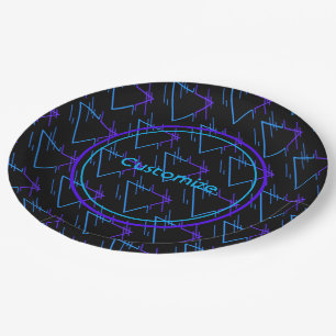 Assiettes En Carton Retro Neon Motif géométrique 2