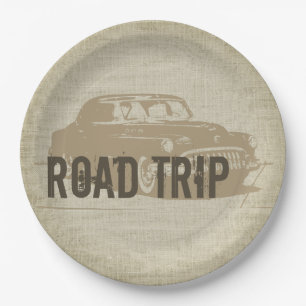 Assiettes En Carton Retro Road Trip