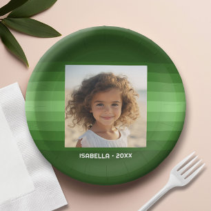 Assiettes En Carton Retro Stripes - Christmas Green - Simple Photo