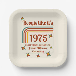Assiettes En Carton Retro Super Boogie Simple Danse 50e anniversaire