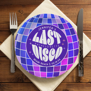 Assiettes En Carton Retro Super Dernier Disco Bachelorette Weekend Par