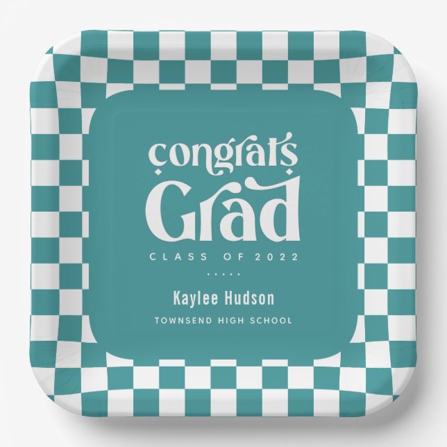 Assiettes En Carton Retro Type Graduation Party (Recto)