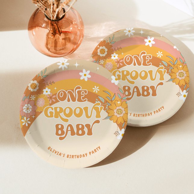 Assiettes En Carton Retro un bébé super (Créateur téléchargé)