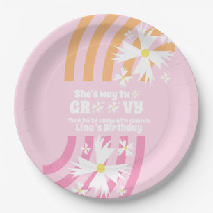 Assiettes En Carton Retro Way Deux Super Daisy Flower Anniversaire