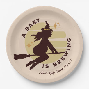 Assiettes En Carton Retro Witch Baby brasse du Baby shower