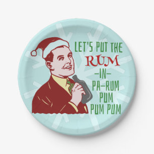 Assiettes En Carton Rétros vacances d'adulte de rhum de fête de Noë
