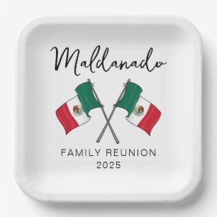 Assiettes En Carton Réunion de famille Drapeau du Mexique 