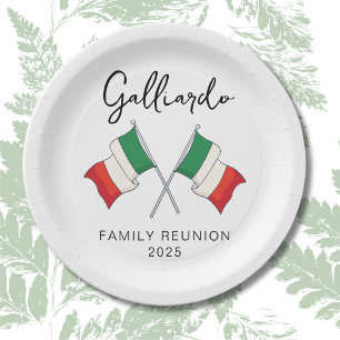 Assiettes En Carton Réunion de famille du drapeau italien
