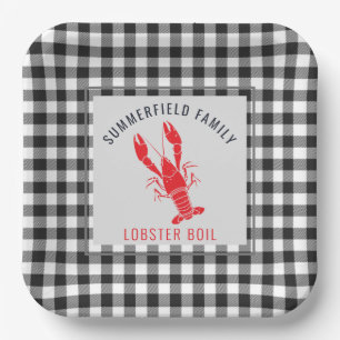 Assiettes En Carton Réunion de famille Gingham carreauté Fête de crust