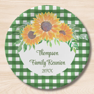 Assiettes En Carton Réunion de famille tournesol personnalisée