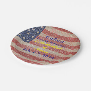 Assiettes En Carton Réunion familiale patriotique USA Extraordinaire