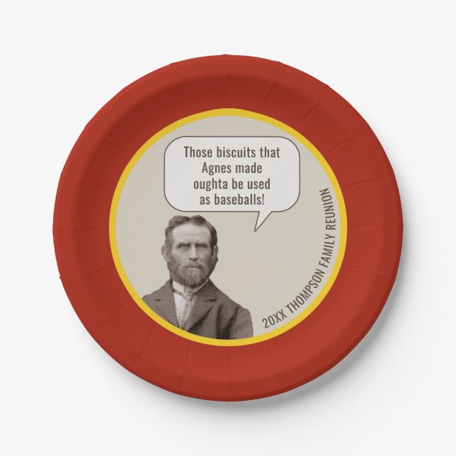 Assiettes En Carton Réunion familiale | Vieux photo amusant personnali (Devant)