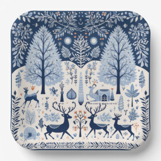 Assiettes En Carton Réunions de Yuletide