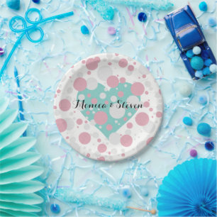Assiettes En Carton Révélation de bébé Shower de mariage Rose Bleu