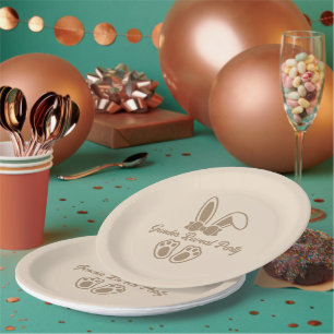 Assiettes En Carton Révélation de genre minimaliste beige clair lapin