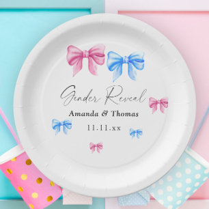 Assiettes En Carton Révélation du sexe de l'enfant. Fille ou garçon